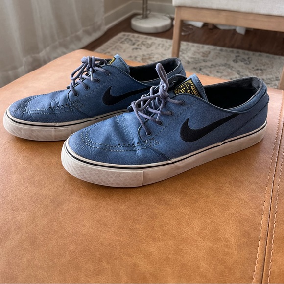 Nike Shoes | Nike SB Zoom Stefan Janoski Blue Leather Shoes | Color: Blue/White | Size: 9.5 | Breanna1799's Closet